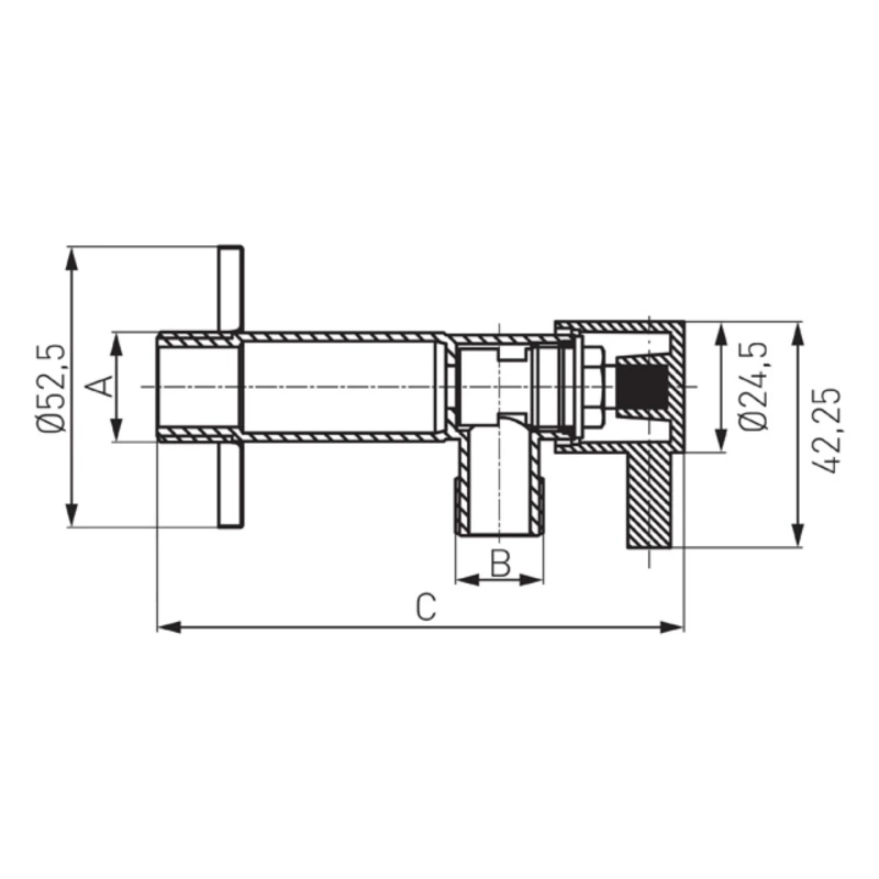 Γωνιακός διακόπτης ροής Z1234C FERRO 1/2x3/4&quot - Image 2
